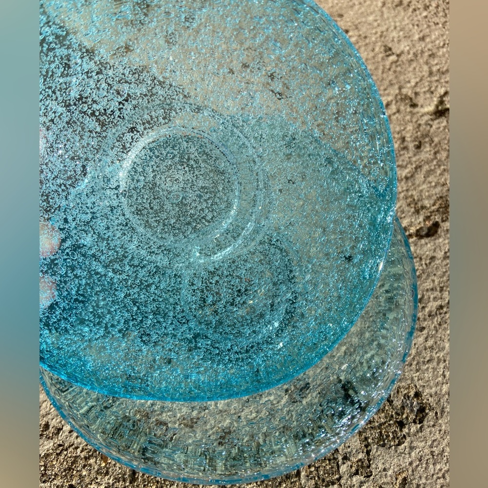 2 Hand Blown Glass Dishes
